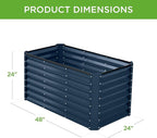 Best Choice Products 4x2x2ft Outdoor Metal Raised Garden Bed, Deep Root Box Planter for Vegetables, Flowers, Herbs, 119 Gallon Capacity, 100% Non Toxic Materials - Navy