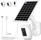 Solar Panel and 2-in-1 Wall Mount for Ring Cam, 7W Solar Charger Compatible with Rings Spotlight &Stick Up Outdoor Cam Battery, 360° Adjustable Outdoor Security Camera Mount, Weatherproof, 1-Pack