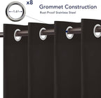 PureFit Outdoor Curtains for Patio Waterproof Weatherproof, UV Resistant Outside Curtains for Gazebo, Front Porch, Pergola, Sun Blocking Privacy Curtain, 52W x 95L inch, 1 Panel, Chocolate