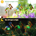 3Pcs Pelican Decorative Garden Stakes, 56.5''H Waterproof Glow in The Dark Metal Yard Decor,Luminous Spring Decorative Garden Stakes for Lawn Patio Pathway