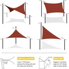 Artpuch Waterproof Sun Shade Sail, 8'x10' Rust Red Rectangular, UV Resistant Rain Canopy, Curved Edges Shade Cloth for Outdoor Patio, Deck, Yard