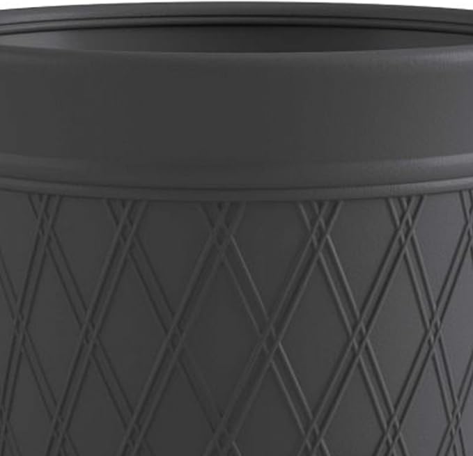 Suncast 8 Pack 14" x 12" Round Resin Decorative Weatherproof Outdoor Hideaway Standard Garden Hose Storage Pot with Drainage Holes, Gray