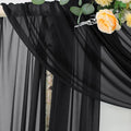 Outdoor Curtains Black Sheer Chiffon Arch Drape 29 x 236 Inch
