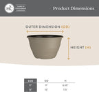The HC Companies 13 Inch Wrapt Hanging Planters, Lightweight UV-Resistant Plastic Hanging Planters for Indoor & Outdoor Plants, 2-Pack Hanging Flower Pots for Garden, Patio & Home Decor, Green