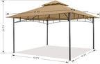 MASTERCANOPY Outdoor Garden Gazebo for Patios with Stable Steel Farme (11x11,Beige)