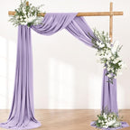 Outdoor Curtain Lilac Chiffon Wedding Arch Drape, 2 Panels 30 x 18 ft