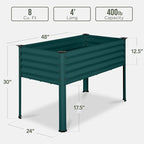 Best Choice Products 48x24x30in Galvanized Raised Garden Bed, Metal Elevated Planter Box, Vegetable Garden for Backyard, Patio, Balcony - Peacock Blue