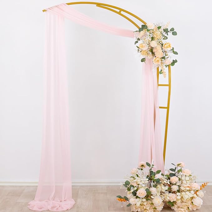 Outdoor Curtain Fabric: Blush Pink Sheer Chiffon, 29 x 236 Inch