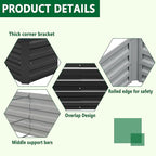 2 Pack 6x3x1FT Galvanized Raised Garden Beds Kit Outdoor Metal Gardening Planter Box for Vegetable Elevated Flower Herbs,Black