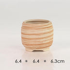 Sun-E 6 in Set 7.6 cm Ceramic Wooden Pattern Succulent Plant Pot Cactus Plant Pot Flower Pot Container Planter Gift Idea