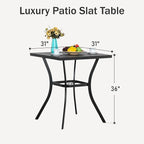 PHI VILLA Outdoor Patio 31" Square Height Bar Table - Image 2