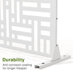 Casaphoria Metal Privacy Screen Outdoor, 72" H x 47" W Freestanding Decorative Privacy Screen for Patio Deck Balcony Garden with Stable Base, White-Helen