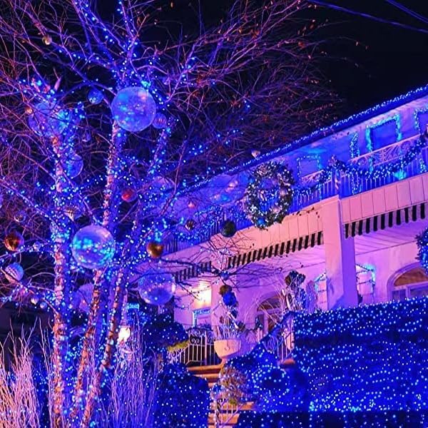 String Lights with 500 LEDs, 165 ft Blue Waterproof Outdoor Set