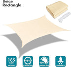 KANAGAWA 20'X22' Cream Custom Size Sun Shade Sail Rectangle UV Block Canopy Cover for Patio Backyard Lawn Garden Outdoor (Customized Available)
