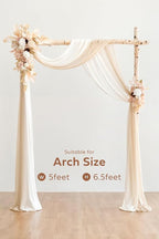 Artificial Flower Wedding Arch Kit, 4-Piece Set in White, Beige and Gold