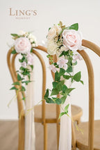 Artificial Flowers 8 Pack Blush and Cream Wedding Aisle Chair Decor