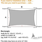 LOVE STORY Custom Size 5'x7' Dark Grey Sun Shade Sail Rectangle UV Block Canopy Patio Sail Sunshades Fabric for Outdoor Garden Carport (We Make Custom Size)