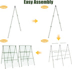 Miory Cucumber Trellis for Raised Beds, 2 Pack 32x48" A-Frame Garden Trellis, Climbing Plant Support with Netting for Cucumber Tomato Bean Pea