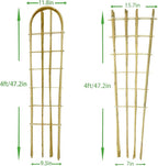 Natural Bamboo Trellis, 4Feet,Fan-Shaped+U-Shape,4Pack,Plant Support Trellis for Outdoor and Indoor Potted Climbing Plants,Vegetables, Cucumber, Tomato, Hoya,