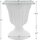 Arcadia Garden Products PL10CP Classic Traditional Plastic Urn Planter Indoor/Outdoor, 15" x 13", Brushed Copper