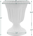 Arcadia Garden Products PL10TP Classic Traditional Plastic Urn Planter Indoor/Outdoor, 15" x 13", Taupe