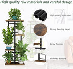 LINZINAR Plant Stand Indoor 4 Tier 5 Potted Multiple Plant Shelf Stands for Garden Corner Balcony Living Room Black