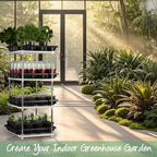 4 Inch 60 Pack Nursery Pots with Humidity Domes & 5 Pack 12 Cell Round Seedling Pot Carrying Trays, Sturdy Seeds Starter Pot Germination Set, Small Planter Nursery Propagation 5 Sets