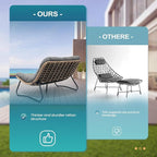 Crestlive Products Outdoor Loveseat 2PCS, Patio Conversation Set, All-Weather Boho Rattan Patio Furniture with Soft Cushion for Balcony, Poolside, Backyard (Without Table)
