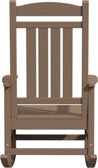 KINGYES HDPE Outdoor Rocking Chair Set of 4, All-Weather Poly Patio Rocking Chairs with 330lbs Support for Adults, Brown