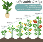 Plant Stakes, 20 Pcs Plant Sticks Stakes Support, Garden Stake Pole with Clips, Adjustable Plant Support with 20 Rings and 10 Connectors for Indoor and Outdoor Plants