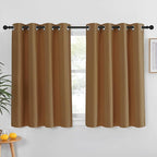 NICETOWN Gold Brown Blackout Curtain for Living Room - Solid Thermal Insulated Grommet Blackout Panel/Drape for Bedroom Kitchen Window (1 Panel, 52 inches Wide by 54 inches Long)