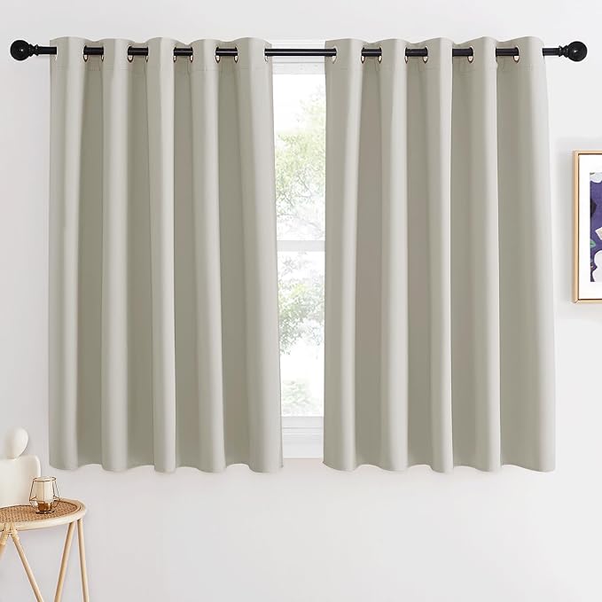 Short Cafe Curtain 54 inch Length – Natural, 1 Panel, W66 x L54