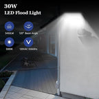 dephen 30W LED Flood Lights Outdoor with Knuckle Mount, 3450Lumen 120V Landscape Lighting, 5000K IP65 Waterproof Security Spotlight for Yard Patio Garden House (UL-Listed)
