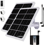 Solar Panel for Security Camera 2 in 1 Port 10W Ring Camera Solar Charger Compatible with Ring Spotlight & Stick Up Outdoor Cam Battery, IP65 Waterproof &16.4ft Long Cable with USB-C/DC Ports