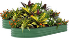 Garvee 2 Pack Galvanized Raised Garden Beds - 8x4x1.5ft Planter Box for Vegetables, Flowers, Rust-Resistant Garden Box, Easy Assembly Raised Beds, Durable Planters for Outdoor Plants, Green