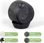 12 inch Large Self Watering Pots, Planter, Plant Pots with Mesh Drainage Holes for Indoor Outdoor House Plants and Garden, Plastic Flower Pots with Deep Reservoir, Speckled Black