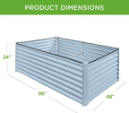 Best Choice Products 8x4x2ft Outdoor Metal Raised Garden Bed, Deep Root Planter Box for Vegetables, Herbs & Flowers, 478-Gallon Capacity, 100% Non Toxic Materials - Mist Blue
