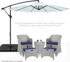 Best Choice Products 10ft Offset Cantilever Hanging Market Patio Umbrella, 8 Sturdy Ribs, Easy Adjustment - Baby Blue
