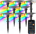 Linkind Smart Solar Spot Lights Outdoor SL5C, Solar Lights Outdoor Spotlight Cool/Warm White/Color Changing, APP/Voice Control IP67 Landscape Lighting for Yard, Garden, Pathway(8 Pack)