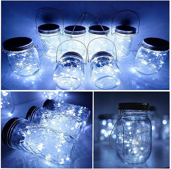 String Lights for Mason Jars, 12 Pack, 30 LED Solar Lid Lights