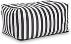 Jaxx Leon Outdoor Bean Bag Ottoman, Black & White Stripes