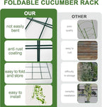 Cucumber Trellis for Raised Bed, Garden Trellis for Climbing Plants Outdoor with Climbing Net and Plant Support Clip for Cucumber, Vegetable, Flowers (18" W x 46" H-2pack)