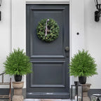 2 Set of 23.6" Artificial Norfolk Tree for Outdoor Front Porch Decor, Boxwood Ball Fake Shrubs UV Resistant Faux Plants for Indoor Outdoor