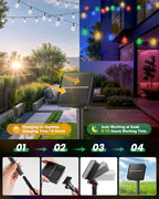 Brightown Solar String Lights Outdoor Waterproof, 2-Pack 120 LED 72Ft Total, Solar Powered Globe Patio Lights with 8 Lighting Modes for Garden Yard Porch Wedding Party Decor (Multicolor)