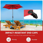 Abba Patio 7.5FT Lyon Outdoor Patio Umbrella Outdoor Table Umbrella with Push Button Tilt and Crank Market Umbrella 6 Sturdy Ribs UV Protection Waterproof for Garden Deck Backyard Pool Dark Red