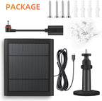 1 Pack 4W Solar Charger for Ring Spotlight & Stick Up Outdoor Cam, Black, High Efficiency, 10FT/3M Long Cable with USB-C to Ring Barrel Plug