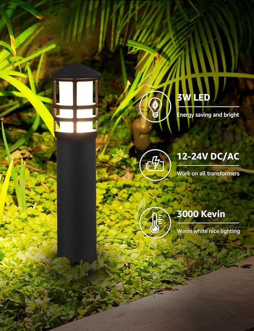 12-Pack Low Voltage Landscape Pathway Lights 3W Outdoor