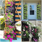 LITLANDSTAR Hanging Planter Bags, 2 Pack 7 Pocket Hanging Vertical Wall Planter Planting Grow Bags Outdoor Indoor Gardening Vertical Greening Flower Container (Black)