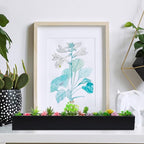 32 x 3.5 x 3.5 Inch Long Rectangular Planter Box Window Sill Plant Box Metal Water Trough Indoor Large Modern Steel with Drainage Holes Herb Garden Home(Black)