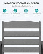SERWALL 4 Pieces Outdoor Patio Bar Set with 9ft Umbrella, Outdoor HDPE Barstool and Table Furniture Set with Patio Umbrella, Gray